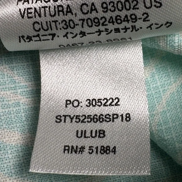 Patagonia Pataloha Shirt Men's Lg Aqua Blue Hawaiian Floral Fern Organic Cotton - Picture 10 of 11